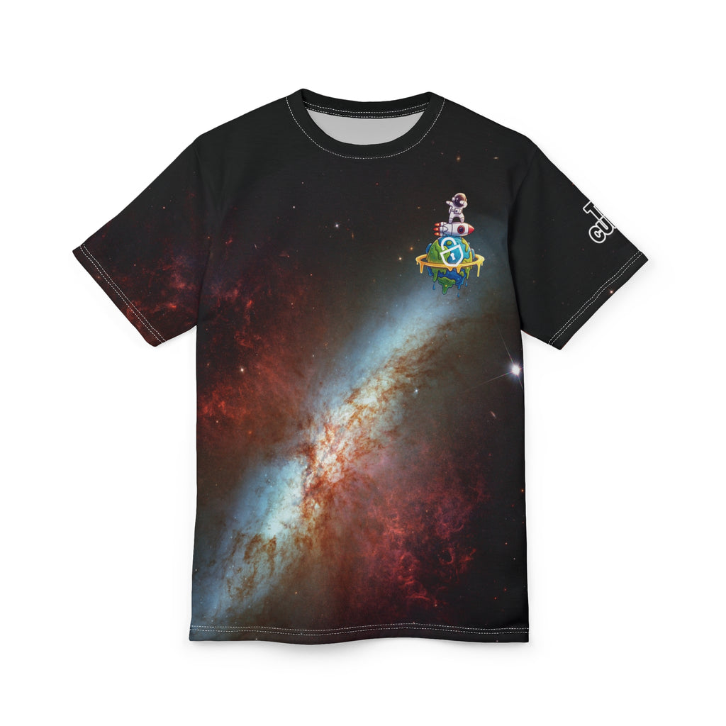 Galaxy Nebula All-Over Print Tee — "FRANK+" Vertical Space Design