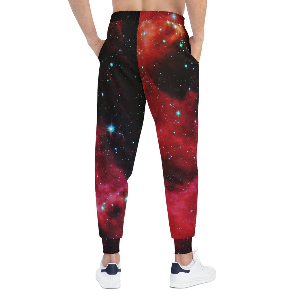 Red Nebula Galaxy Joggers – Space Print Athletic Pants