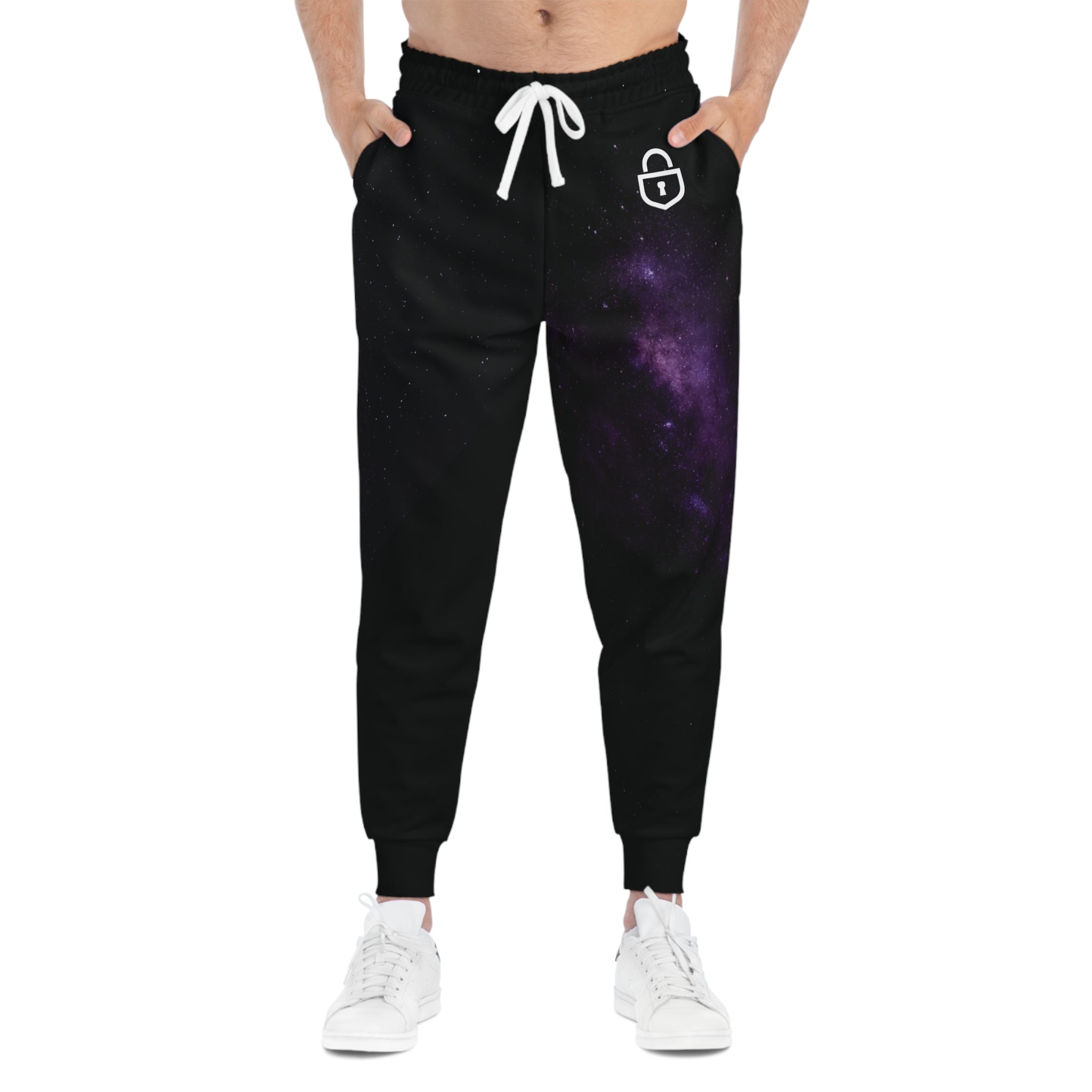 Galaxy Nebula Athletic Joggers — Purple Space Print Sweatpants