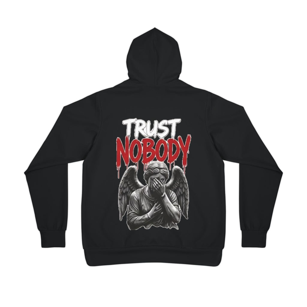 Trust Nobody Hoodie — Gothic Angel Graphic Black Pullover
