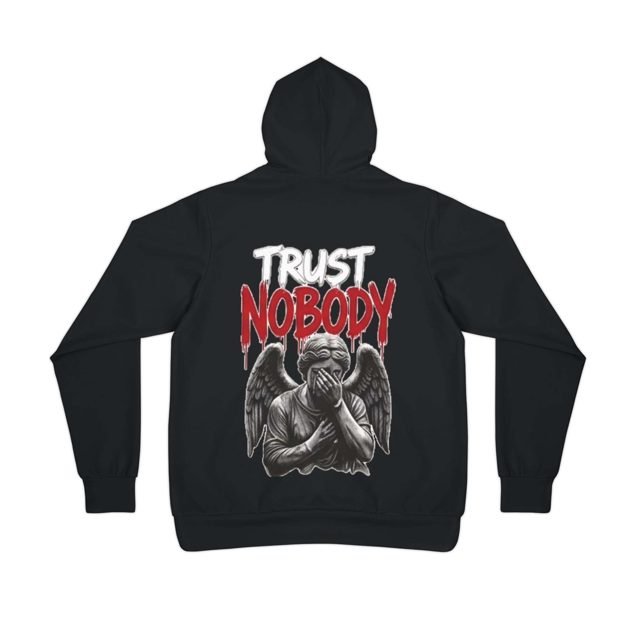 Trust Nobody Hoodie — Gothic Angel Graphic Black Pullover