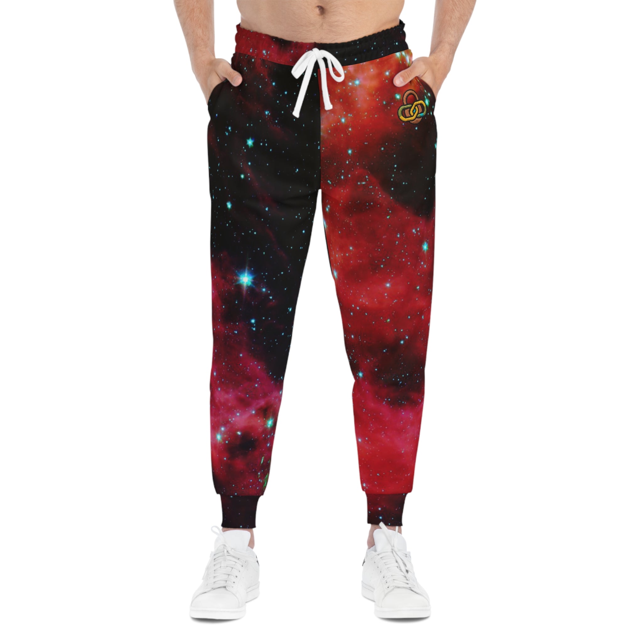 Red Nebula Galaxy Joggers – Space Print Athletic Pants