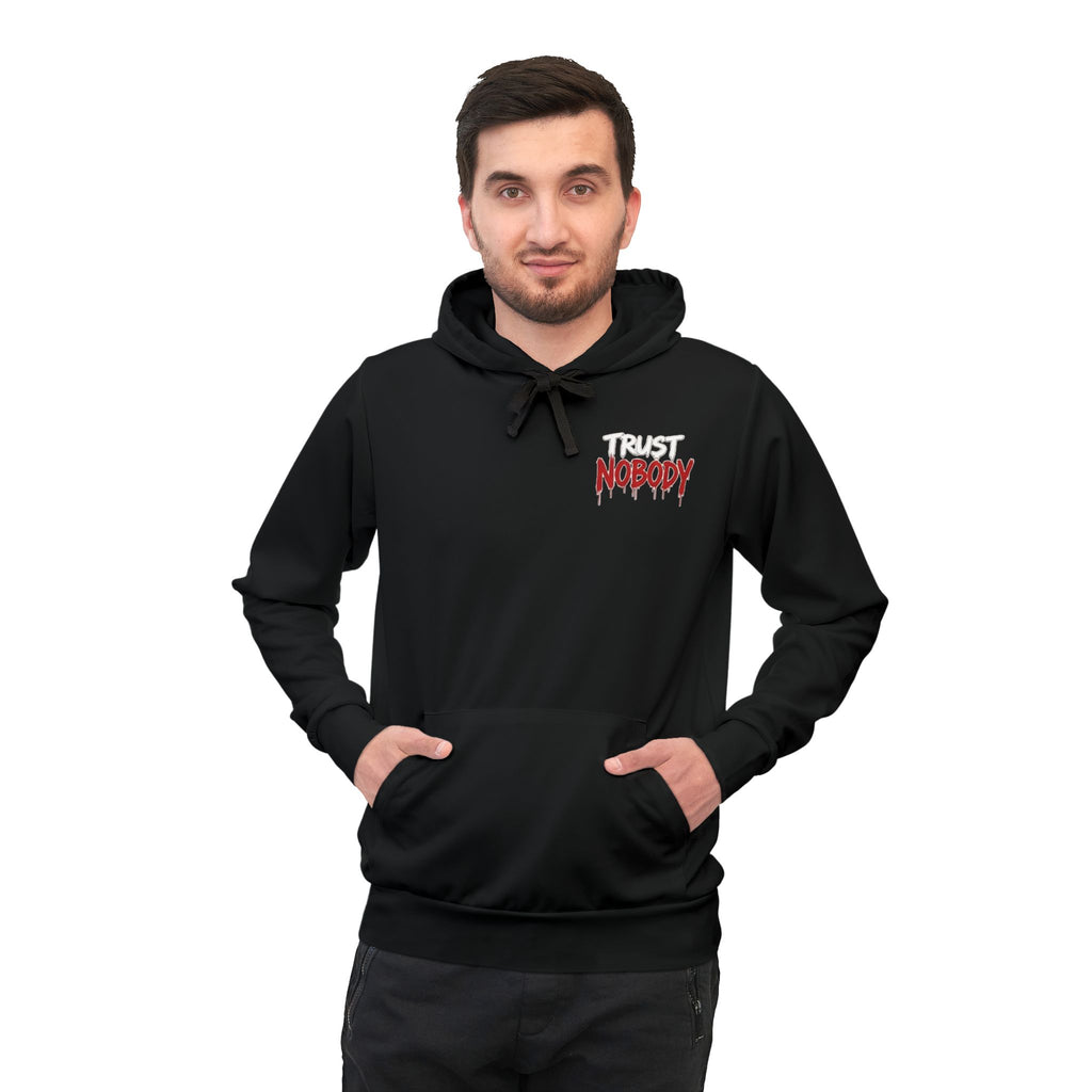 Trust Nobody Hoodie — Gothic Angel Graphic Black Pullover