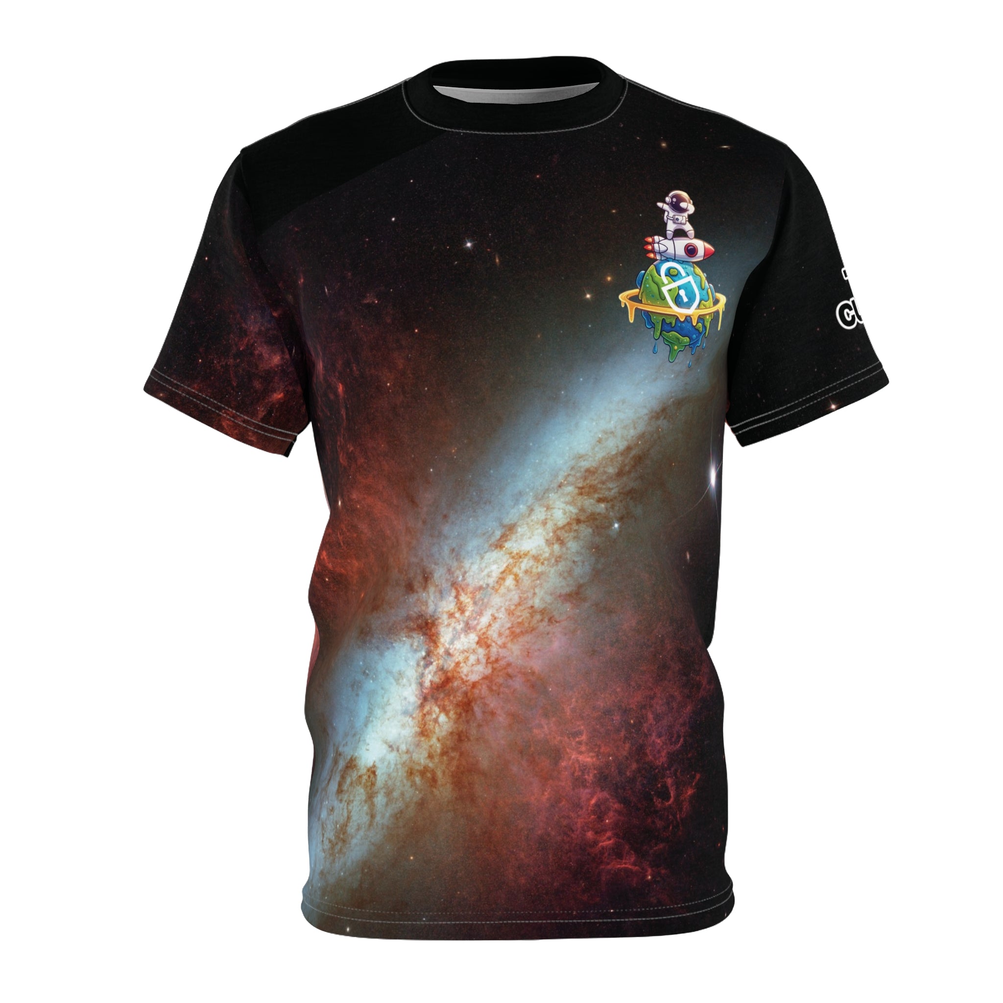 Galaxy Nebula All-Over Print Tee — "FRANK+" Vertical Space Design