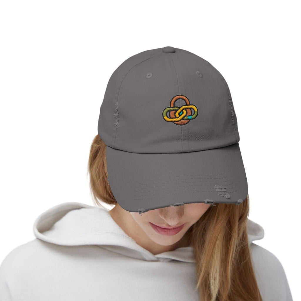 Distressed Chainlink Embroidered Cap